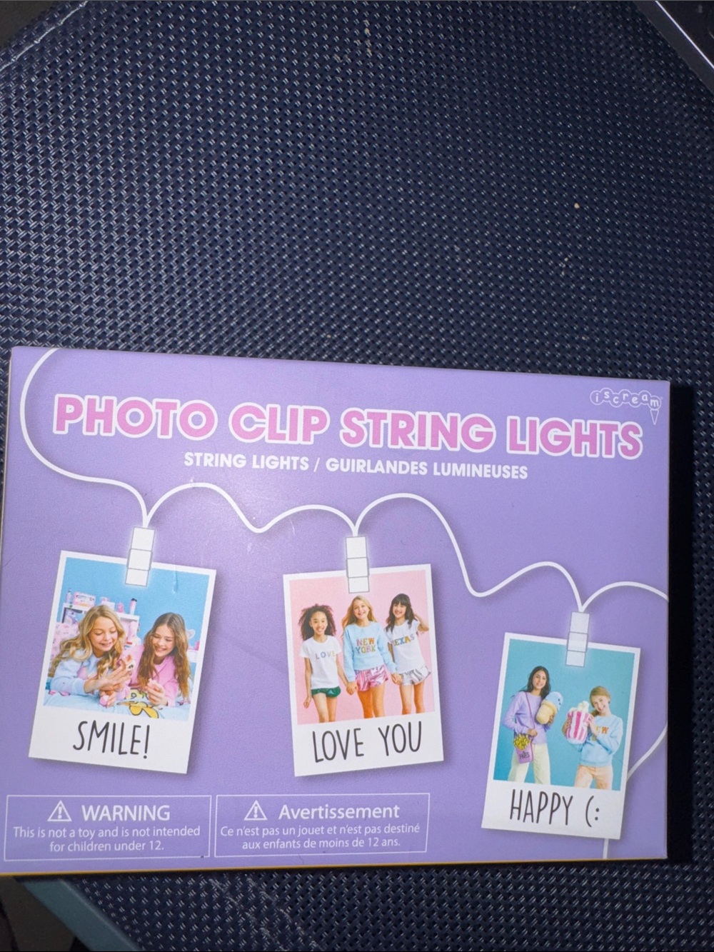 Photo Clip String Lights - Purple Decorative Photo Clips